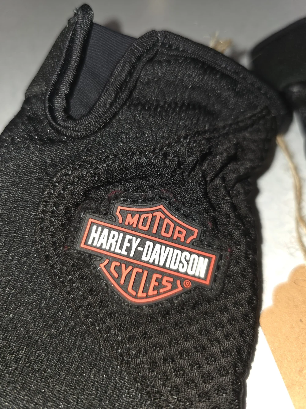 Harley-Davidson Black Gloves with Red Logo Emblem